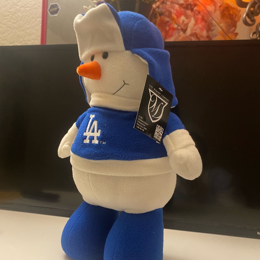 RARE LA Dodgers Snowman Baseball Plush Forever Collectibles MLB ￼Christmas